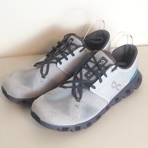 On Cloud X 3 Glacier Iron Mens SZ 11.5 Gray Blue Athletic Running Shoes Sneakers